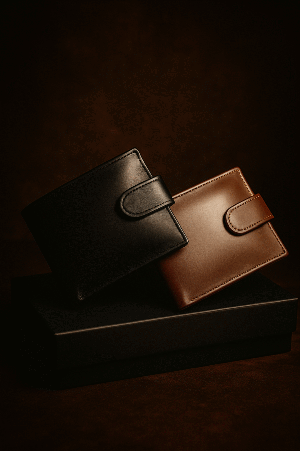 Men Bi-fold Wallet With Button Closure
