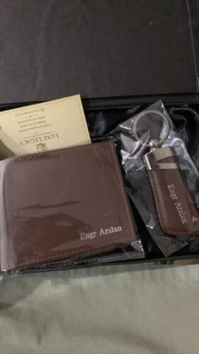 Men's Premium Leather Gift Set Wallet and Keychain With Free Delivery photo review