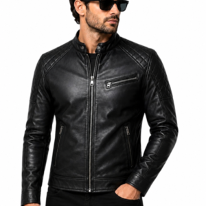 Diamond Classic Men's Black Biker Jacket