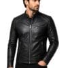 Diamond Classic Men's Black Biker Jacket