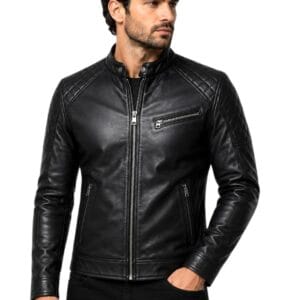 Diamond Classic Men's Black Biker Jacket
