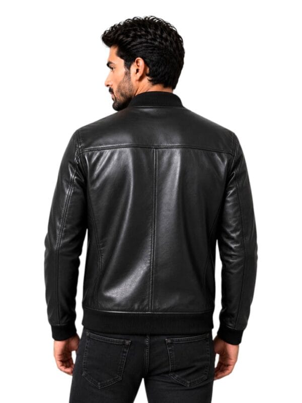 Men's Black Genuine Sheep leather Bomber Jacket Pakistan