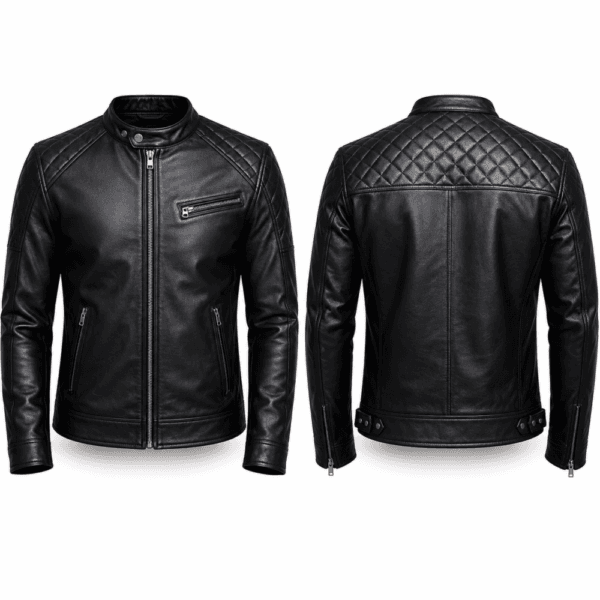 Diamond Classic Men's Black Biker Jacket