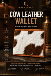Premium genuine cow leather wallet for men by Luxe Legacy