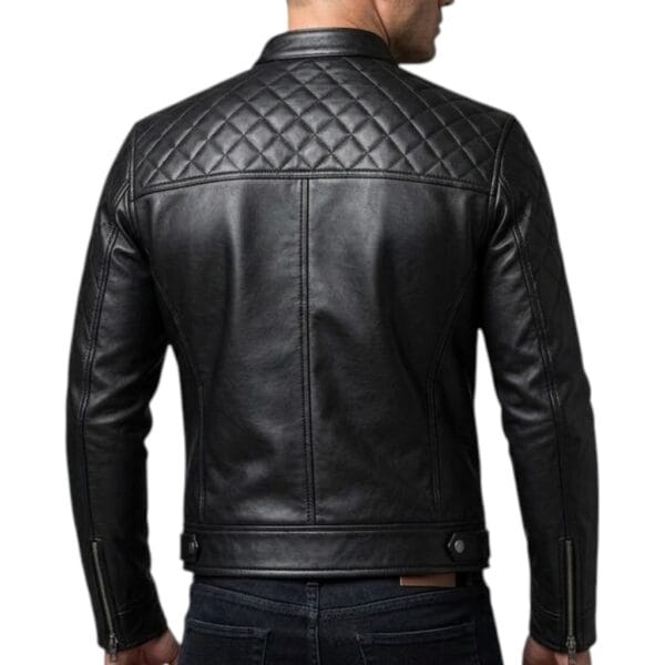 Diamond Classic Men's Black Biker Jacket