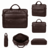 Premium genuine cow leather laptop bag for men front view