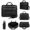 Premium genuine cow leather laptop bag for men front view