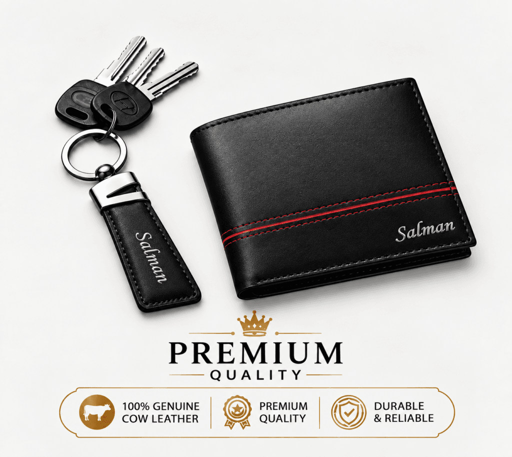 Luxe Legacy Premium Leather Wallet & Keychain Gift Set