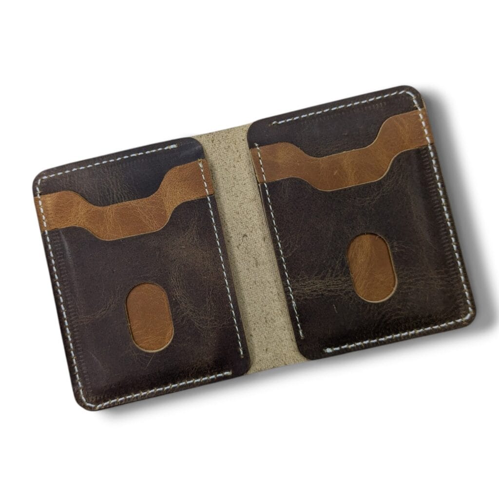 Crazy Horse cowhide leather card holder and mini wallet for men