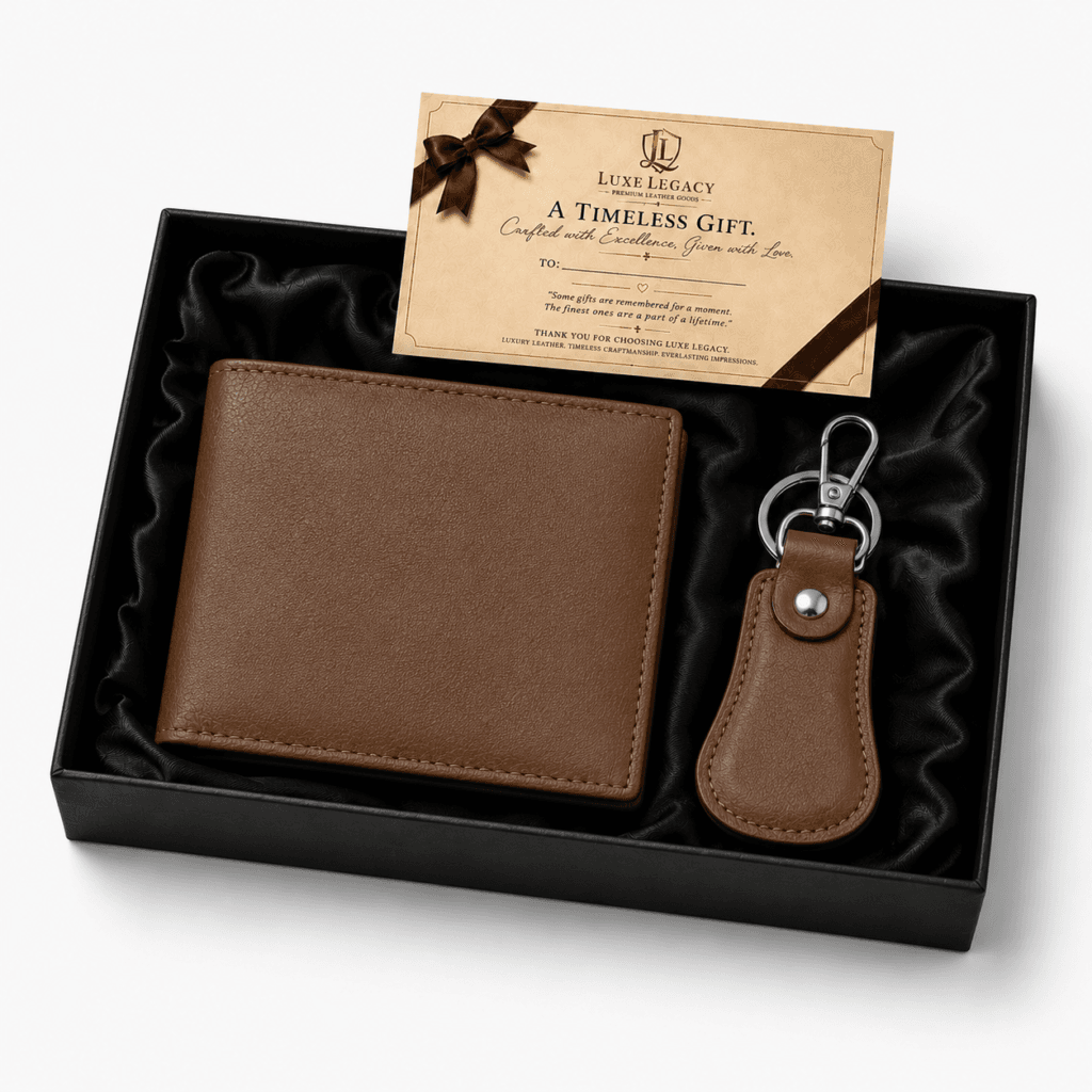 Personalized Leather Wallet Gift Set With Free Delivery