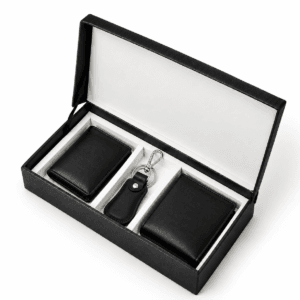 Luxe Legacy Premium Leather 3-Piece Gift Set for Men – Wallet, Keychain & Card Holder