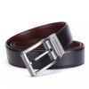 2-in-1 reversible belt for men in black and brown lamination leather